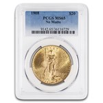 1908 $20 St Gaudens Gold Double Eagle No Motto MS-65 PCGS