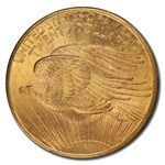 1908 $20 St Gaudens Gold Double Eagle No Motto MS-66 PCGS CAC