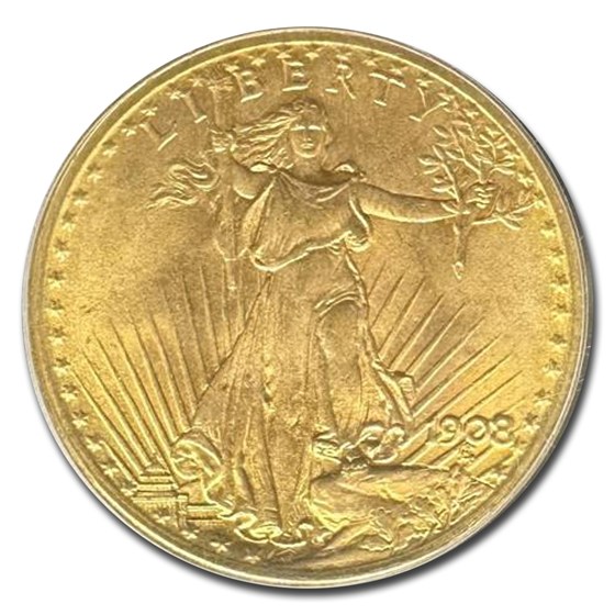 Buy 1908 $20 St Gaudens Gold Double Eagle No Motto MS-67 PCGS | APMEX