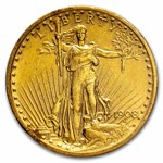 1908 $20 St Gaudens Gold Double Eagle No Motto XF