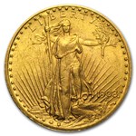 1908 $20 St Gaudens Gold Double Eagle w/Motto AU