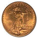 1908 $20 St Gaudens Gold Double Eagle w/Motto MS-62 PCGS