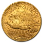 1908 $20 St Gaudens Gold Double Eagle w/Motto XF