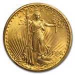 1908 $20 St Gaudens Gold No Motto MS-64 PCGS (Rough Rider)