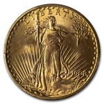 1908 $20 St Gaudens Gold No Motto MS-65 PCGS (Wells Fargo)