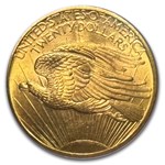 1908 $20 St Gaudens Gold No Motto MS-66 PCGS (CAC Wells Fargo)