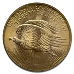 1908 $20 St Gaudens Gold No Motto MS-67 NGC (Wells Fargo)