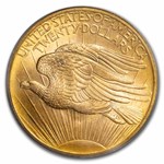1908 $20 St Gaudens Gold No Motto MS-67 PCGS (Wells Fargo)