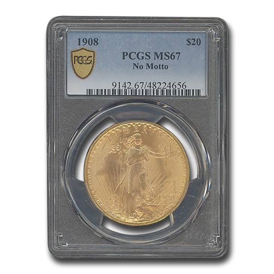 Buy 1908 $20 St Gaudens Gold No Motto MS-67 PCGS | APMEX