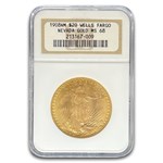 1908 $20 St Gaudens Gold No Motto MS-68 NGC (Wells Fargo)