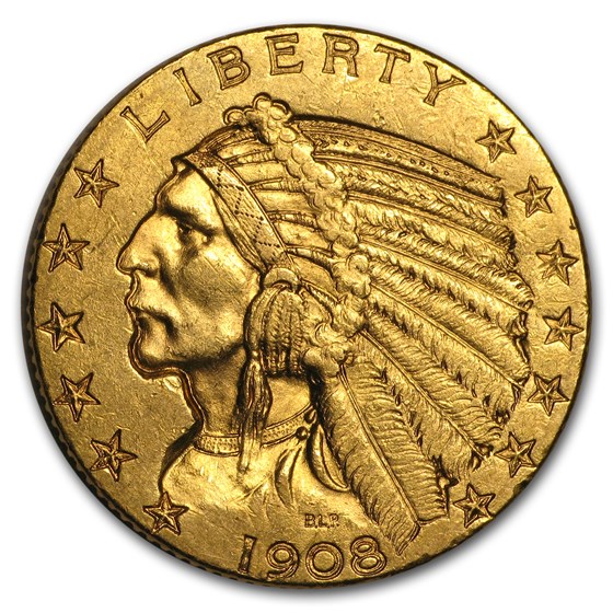 1908 $5 Indian Gold Half Eagle AU 1908 $5 Indian Gold Half Eagle AU