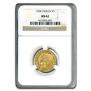 1908 $5 Indian Gold Half Eagle MS-62 NGC