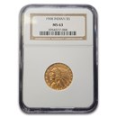 1908 $5 Indian Gold Half Eagle MS-63 NGC