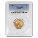 1908 $5 Indian Gold Half Eagle MS-63 PCGS