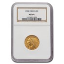 1908 $5 Indian Gold Half Eagle MS-64 NGC