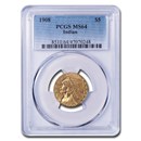 1908 $5 Indian Gold Half Eagle MS-64 PCGS