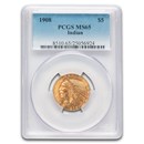 1908 $5 Indian Gold Half Eagle MS-65 PCGS