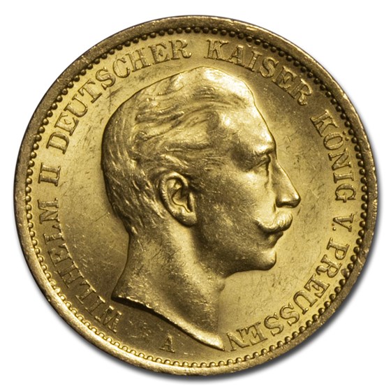 1908-A Germany Gold 20 Marks Prussia Wilhelm II BU 1908-A Germany Gold 20 Marks Prussia Wilhelm II BU