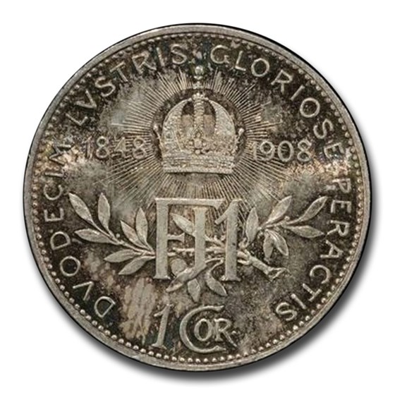 1908 Austria Silver Corona MS-63 PCGS 1908 Austria Silver Corona MS-63 PCGS