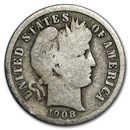 1908 Barber Dime Good/VG