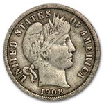 1908 Barber Dime VF
