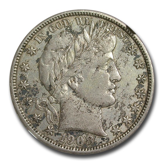 1908 Barber Half Dollar AU-53 NGC 1908 Barber Half Dollar AU-53 NGC