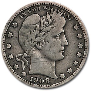 1908 Barber Quarter Fine 1908 Barber Quarter Fine