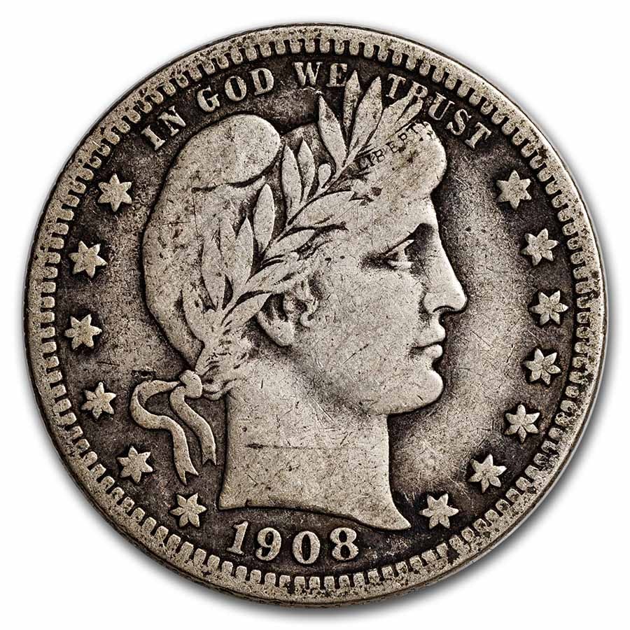 Buy 1908 Barber Quarter VF | APMEX