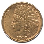 1908-D $10 Indian Gold Eagle No Motto AU-55 NGC