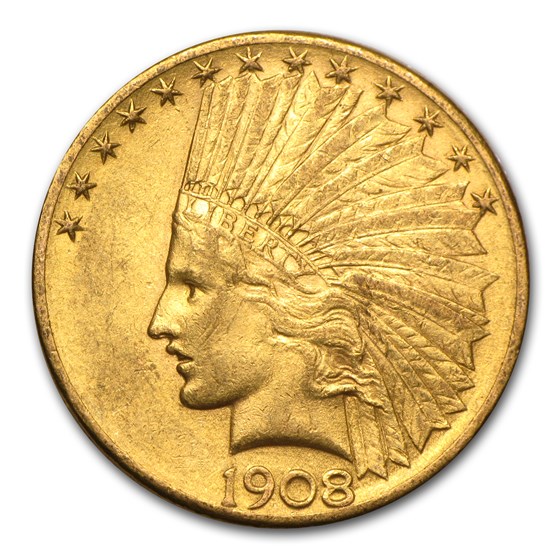 1908-D $10 Indian Gold Eagle w/Motto AU 1908-D $10 Indian Gold Eagle w/Motto AU