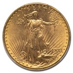 1908-D $20 St Gaudens Gold Double Eagle No Motto MS-63 PCGS