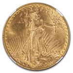 1908-D $20 St Gaudens Gold Double Eagle No Motto MS-65 NGC