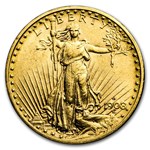 1908-D $20 St Gaudens Gold Double Eagle No Motto XF