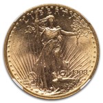 1908-D $20 St Gaudens Gold w/Motto MS-61 NGC