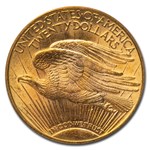 1908-D $20 St Gaudens Gold w/Motto MS-62 PCGS