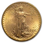 1908-D $20 St Gaudens Gold w/Motto MS-64 PCGS