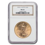 1908-D $20 St Gaudens Gold w/Motto MS-65 NGC
