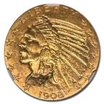 1908-D $5 Indian Gold Half Eagle MS-63 NGC