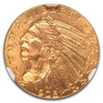 1908-D $5 Indian Gold Half Eagle MS-65 NGC
