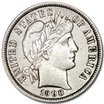 1908-D Barber Dime XF