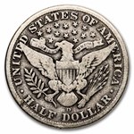 1908-D Barber Half Dollar 20-Coin Roll Avg Circ