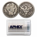 1908-D Barber Half Dollar 20-Coin Roll Avg Circ