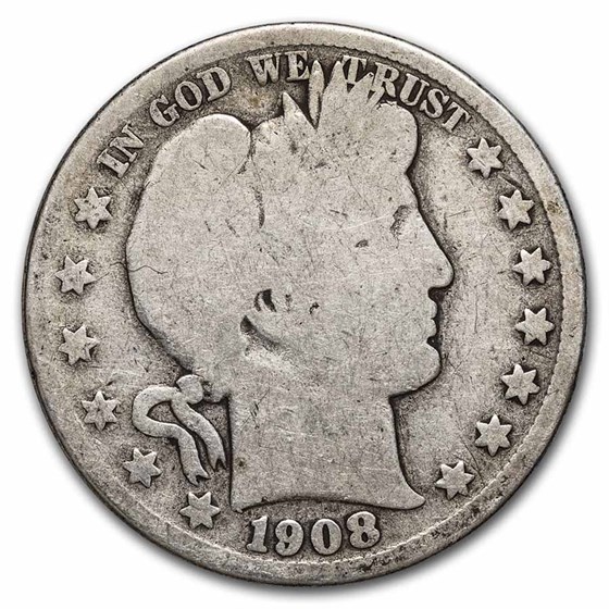 1908-D Barber Half Dollar Good 1908-D Barber Half Dollar Good