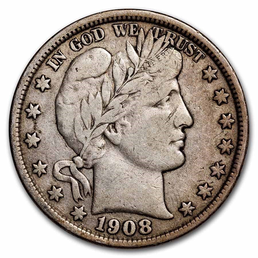 1908-D Barber Half Dollar VF