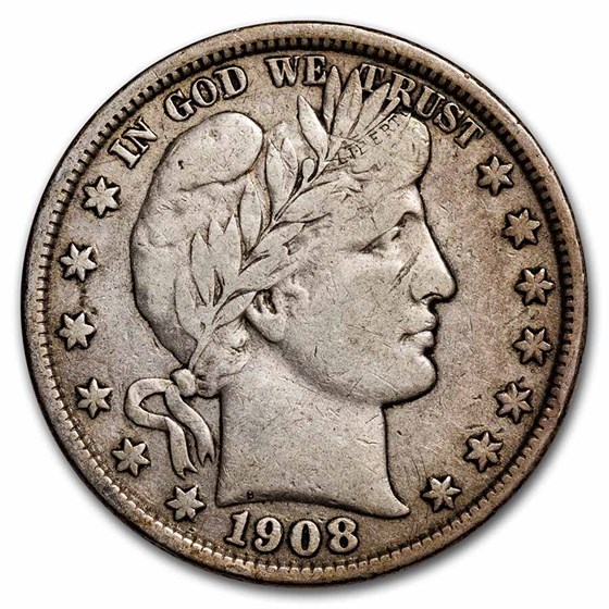 1908-D Barber Half Dollar VF 1908-D Barber Half Dollar VF