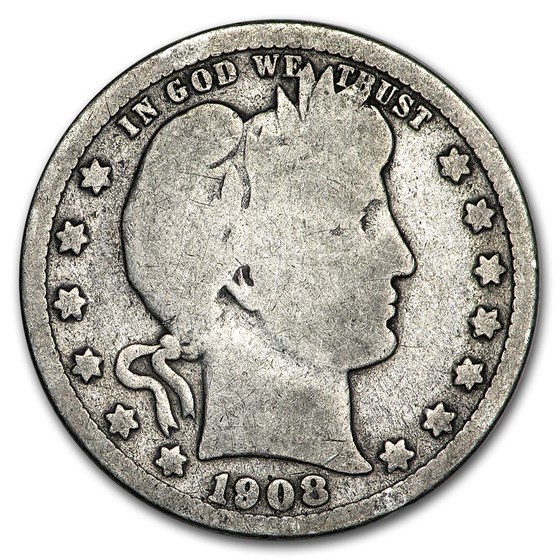 1908-D Barber Quarter Good/VG 1908-D Barber Quarter Good/VG
