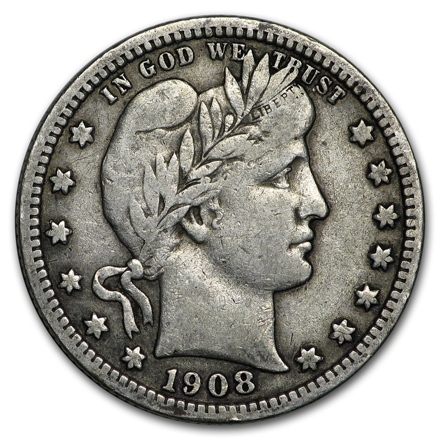 1908-D Barber Quarter VF