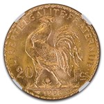 1908 France Gold 20 Francs MS-67 NGC