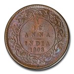 1908 India 1/12 Anna MS-64 PCGS (Brown)
