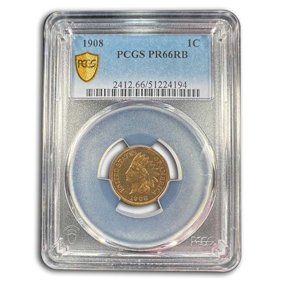 1908 Indian Head Cent PR-66 PCGS (Red/Brown) 1908 Indian Head Cent PR-66 PCGS (Red/Brown)